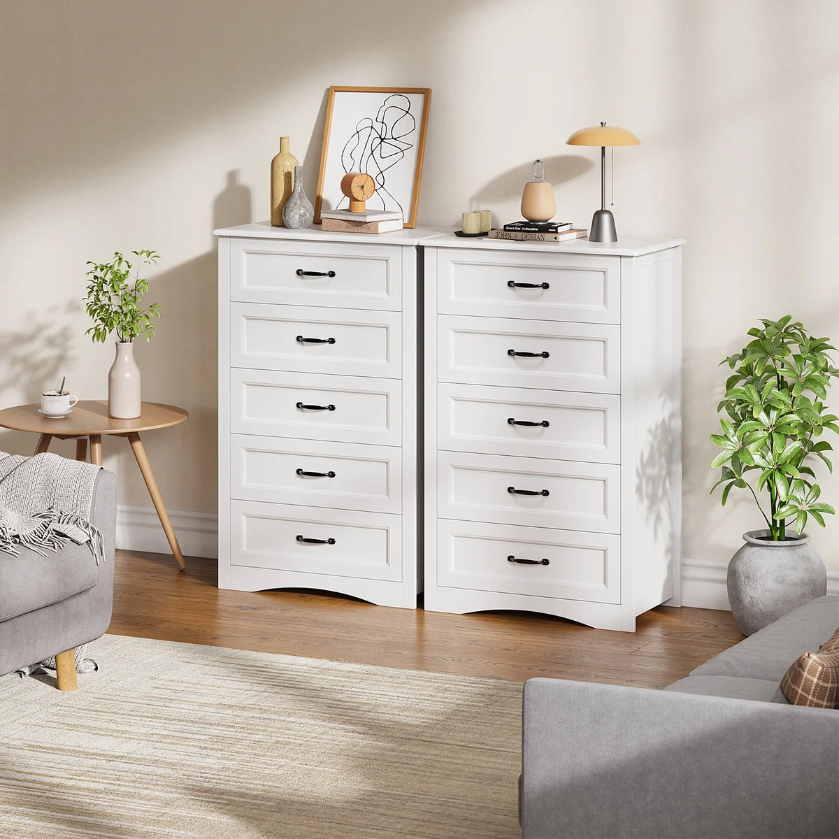 Dresser for Bedroom, Lofka 6-Drawer Wood Dresser?with Anti-Tip Safety for Closet| Living Room