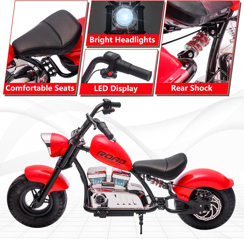 DEYGIA 24V 250W Kids Electric Dirt Bike, 12.5 MPH & 10-Mile Range, 176lb Capacity, Dual Suspension + Disc Brake, Twist Throttle - Electric Motorbike for Ages 8-14