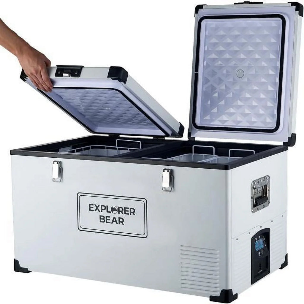12V Car Fridge 50L 12/24V DC 110-240V AC Portable Freezer Compressor Cooler 0℉-50℉ 3-Year Warranty