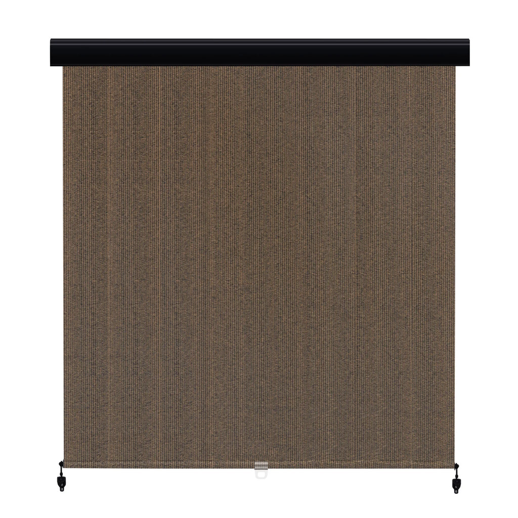 Vicllax Outdoor Patio Blinds Sun Shades Spring Roller Shade with Valance for Patio, Gray, 8'Wx8'H