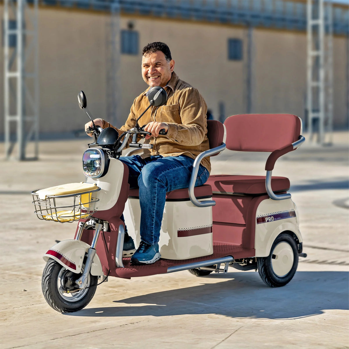 Massimo MGC E-Trike 3-Wheel Electric Cart – 17 MPH, 2-Seater Adult Scooter – Blue