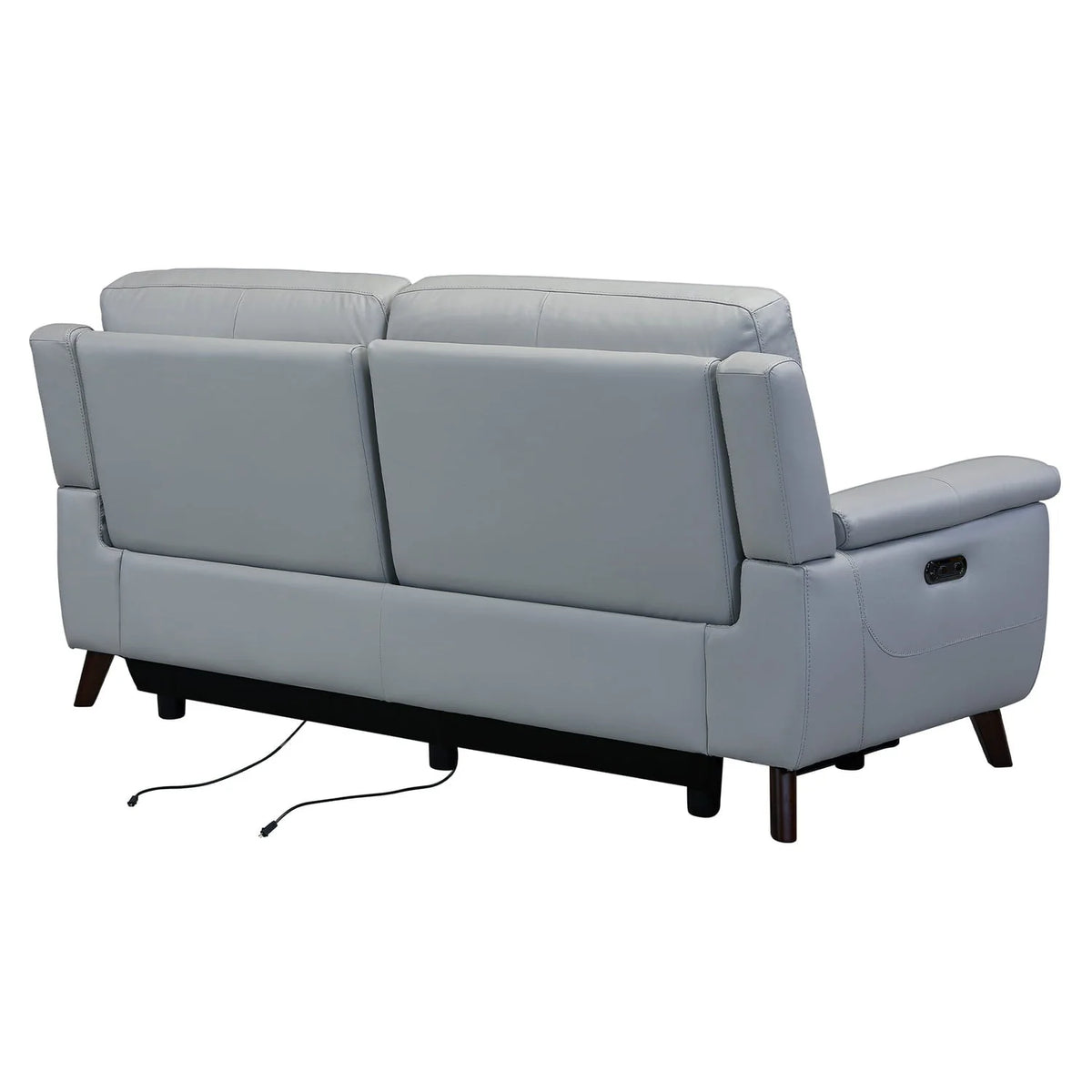 Lizette Top Grain Leather Dove Grey Power Recliner Sofa with USB