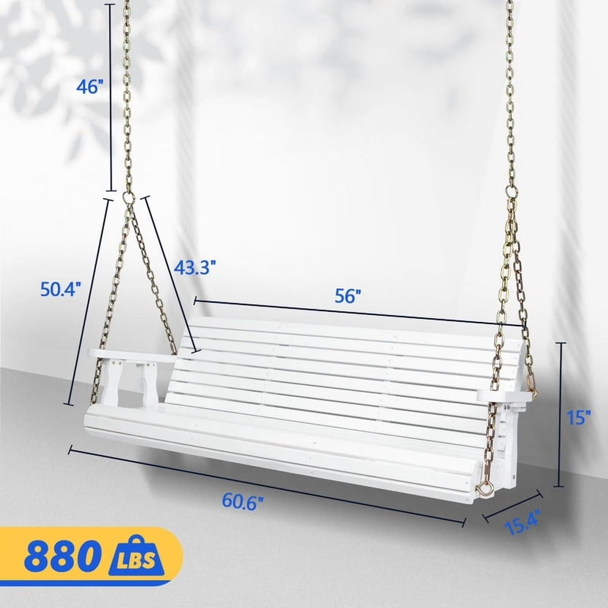 3-person Wood Porch Swing Brown