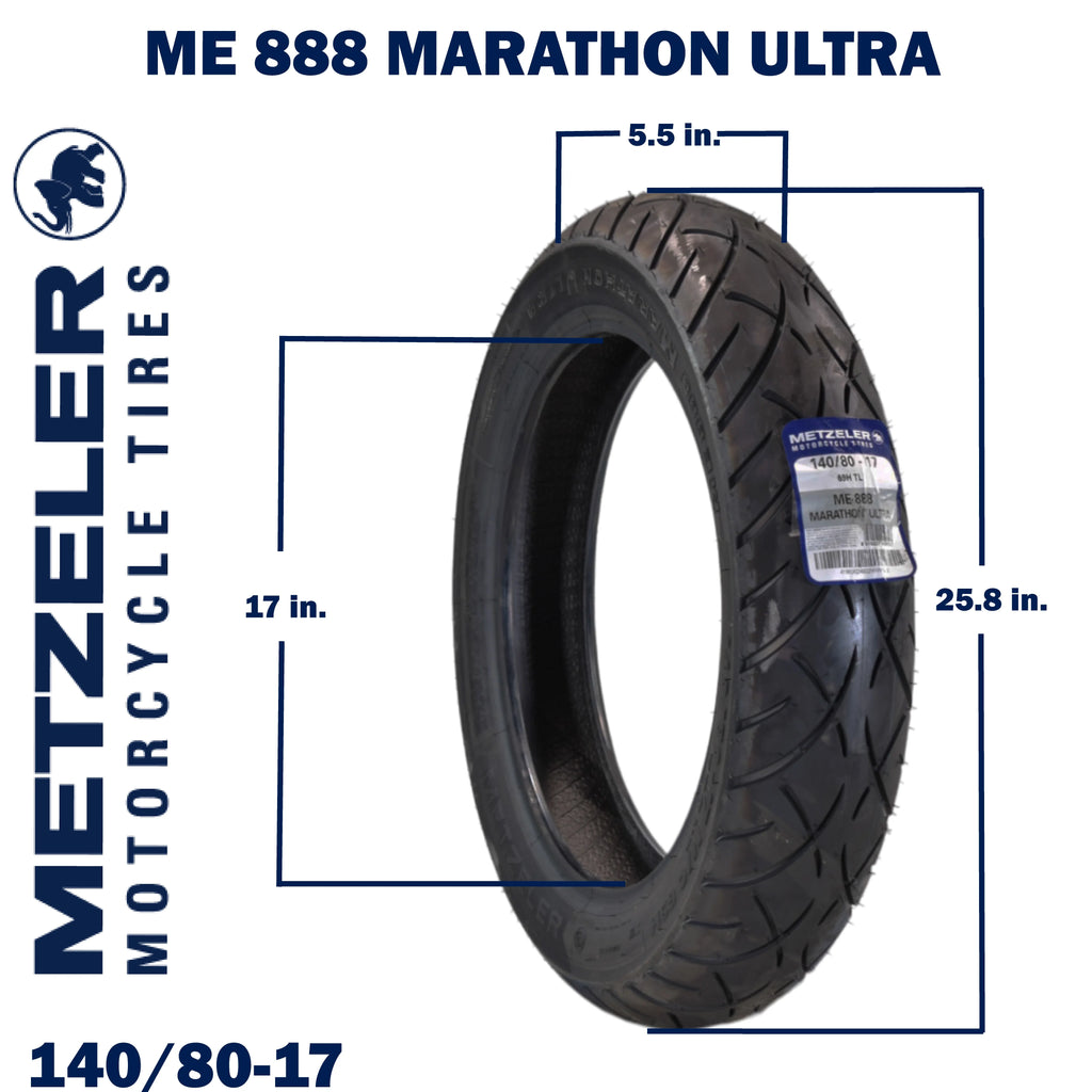 Metzeler ME 888 Marathon Ultra Front 140/80-17 69H Motorcycle Tire with Keychain