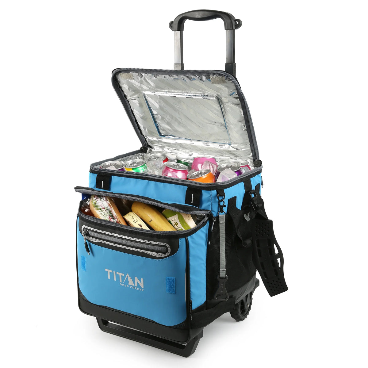 Arctic Zone? Titan Deep Freeze? 60(50+10) Can/40 Quart Wheeled Cooler - Process Blue