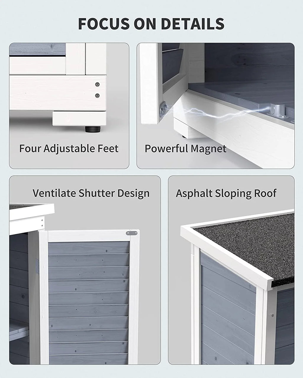 63.2" Outdoor Storage Cabinet, Lofka  Lockable Doors Garden shed with Adjustable Shelves| Asphalt Roof| Ventilate Shutter, Wood Shed with Large Storage Space, Waterproof Roof for Garden, Natural