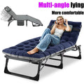 Docred 5-Fold Camping cot for Adults & Kids, Adjustable 4 Fold Reclining Folding Lounge Chairs , 2-Sided Mattress with Pillow, Portable Intdoor Folding Sleeping Cots Bed