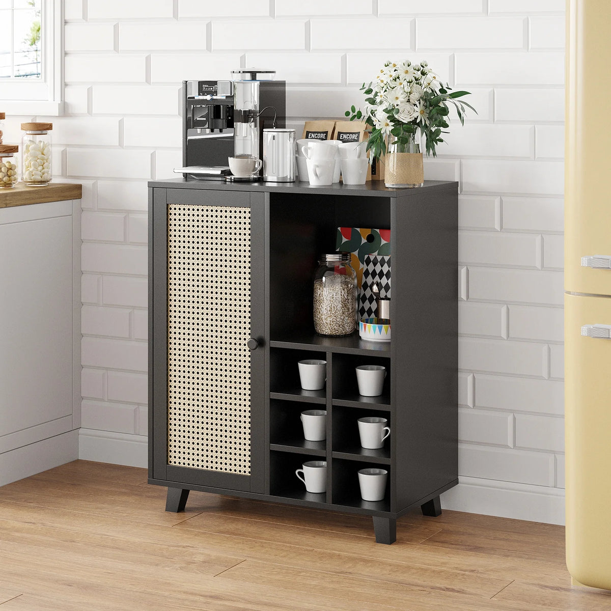 STARY Sideboard Buffet Cabinet, Accent Cabinet with Drawers and Adjustable Shelf for Kitchen, Living Room, Entryway, Nature