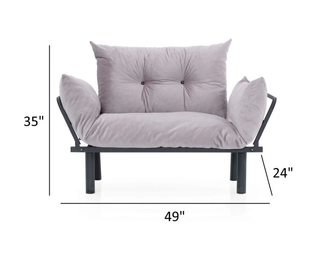 JINS&VICO Futon Love Seats with Adjustable Backrest, 2 Seat Convertible Sofa for Living Room, Small Space, Offices, Dorm, Studio,Sofa Chair(Pink)