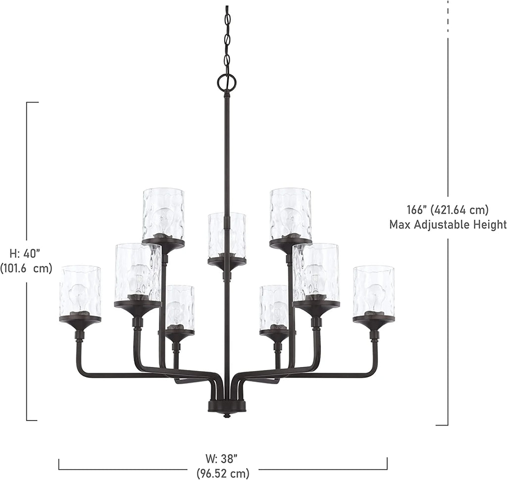 Capital Lighting 428891-451 Colton 9 Light 38" Wide Chandelier - Brass
