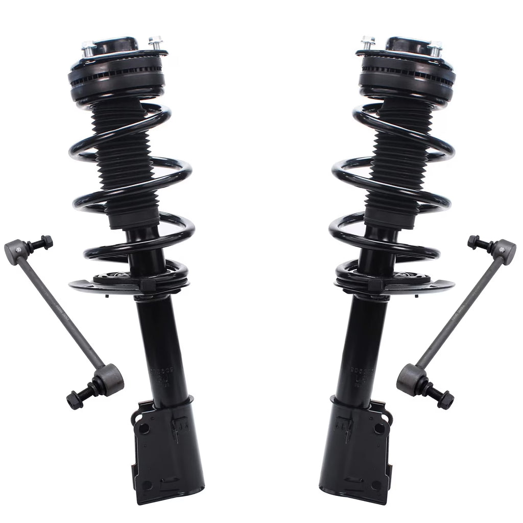 Detroit Axle - Front Struts Sway Bars kit for V6 2009-2018 Dodge Journey Complete 2 Struts w/Coil Spring 2 Front Sway Bar Links 2010 2011 2012 2013 2014 2015 2016 2017 Replacement Struts Assembly
