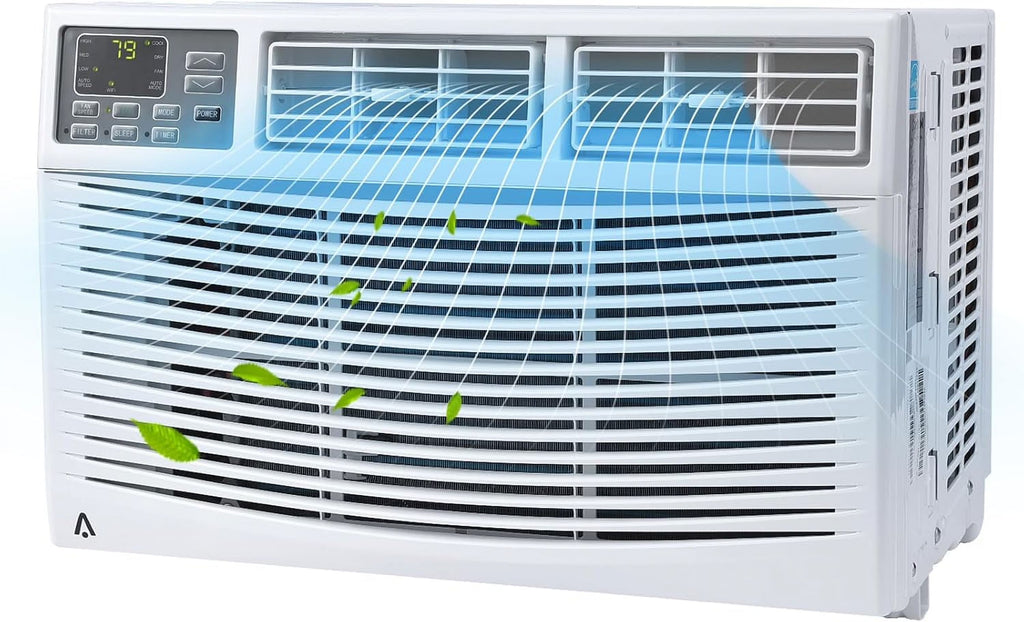 12000btu Window Air Conditioner With Wi-fi Enabled, Remote Control, Cooling Up To 550sq.ft, 115v Wall Mounted Window Ac Units For Rooms, Dehumidifier, Fan, Reusable Filter