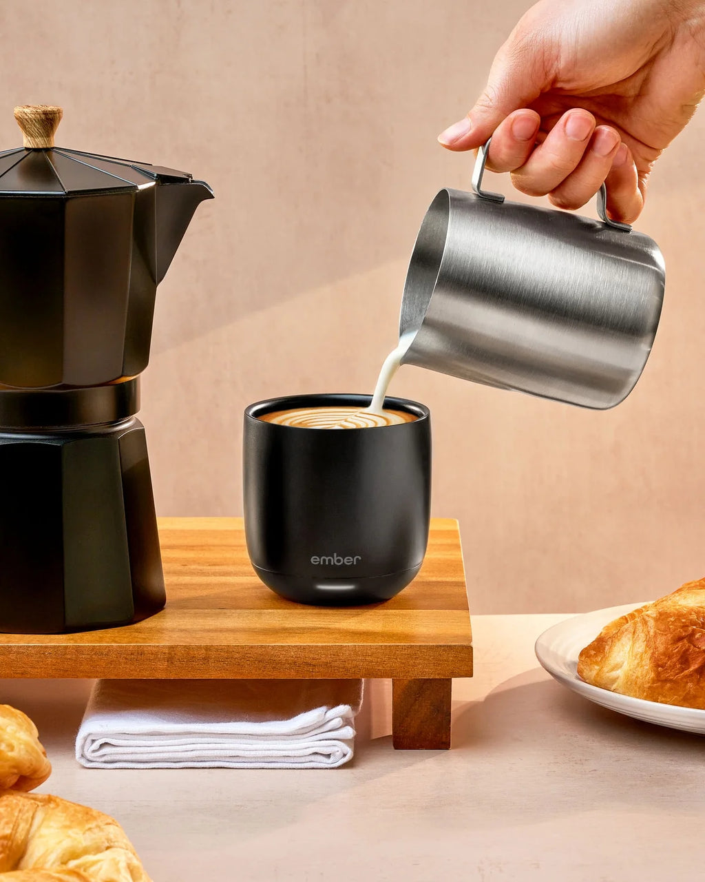 Ember Temperature Control Smart Cup, 6 oz, Black, Up To 1.5-hr Battery Life - App Controlled Heated Cup - Improved Design