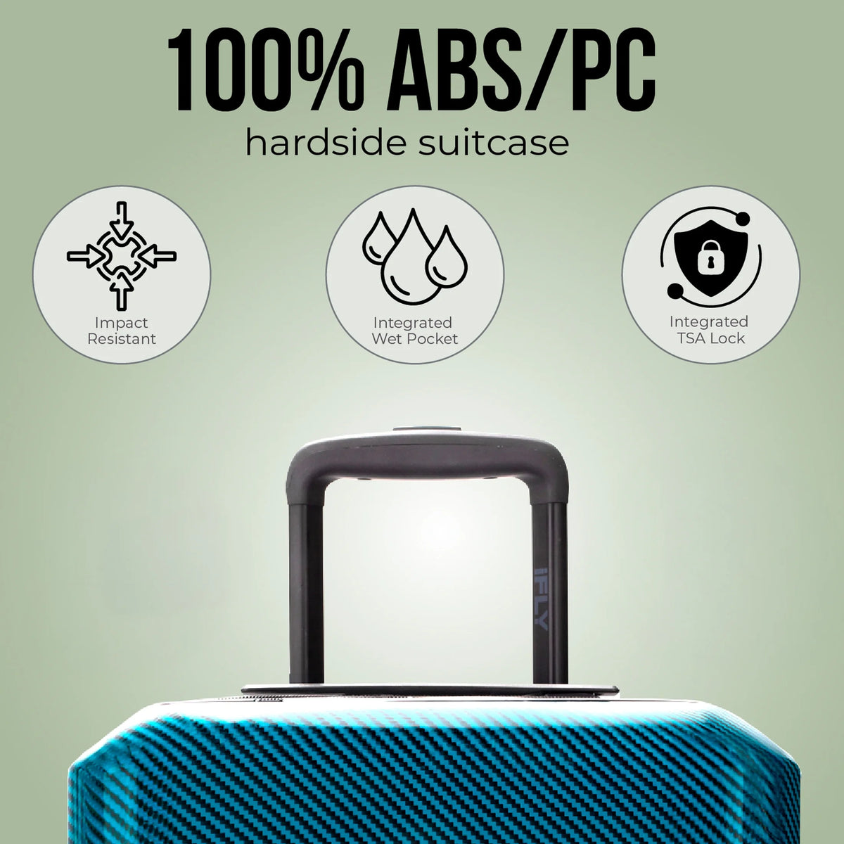 iFLY Carbon Elite 28" Hardside Checked Luggage, Teal