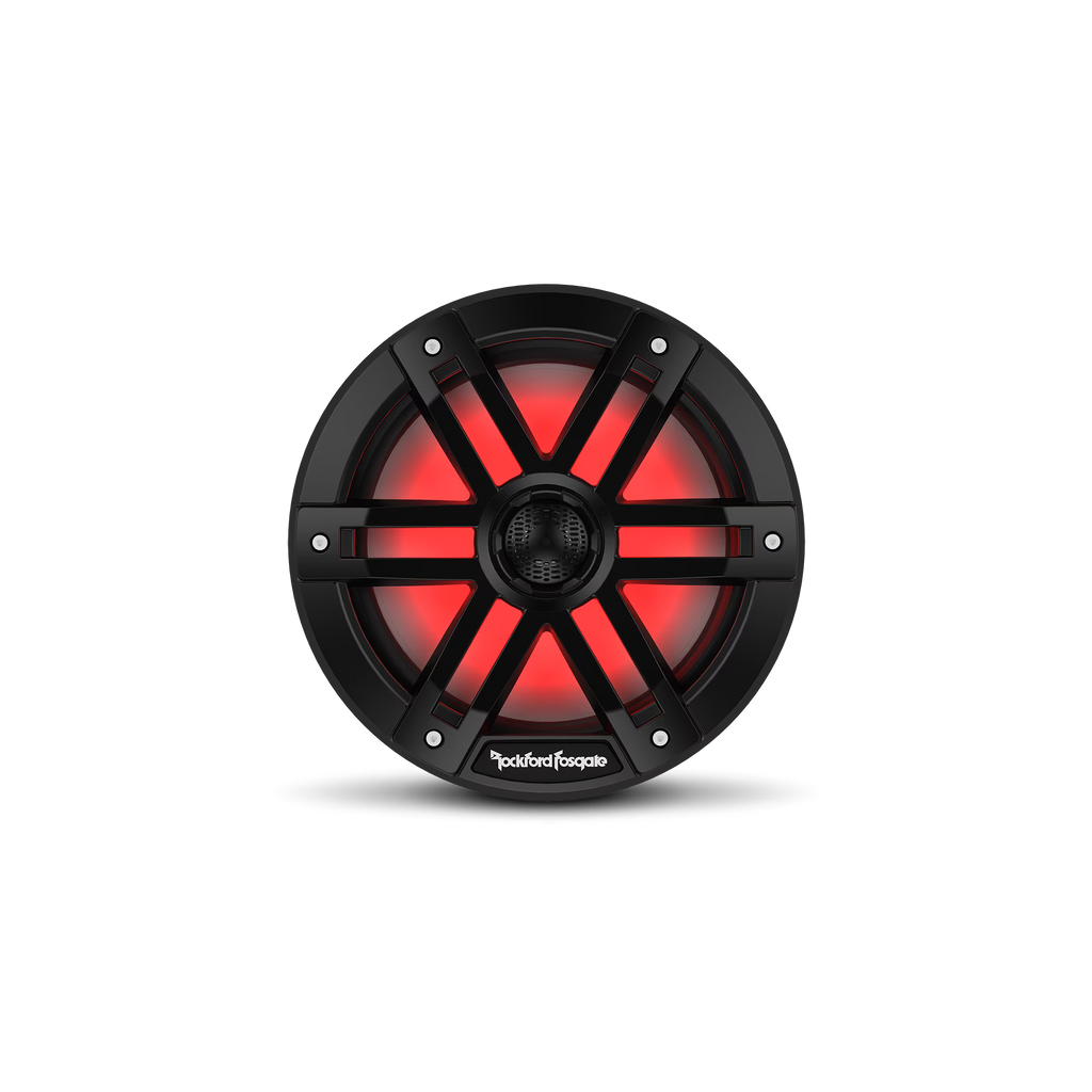 Rockford Fosgate M1-8B Color Optix 8�� 2-Way Coaxial Multicolor LED Lighted Marine Speakers - Black (Pair)