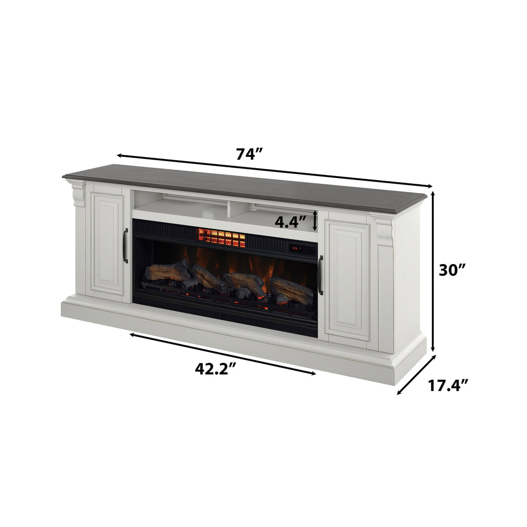 Tresanti Eloise Console with ClassicFlame CoolGlow 2-in-1 Electric Fireplace and Fan