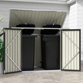 Patiowell 6' x 3' Horizontal Metal Shed, Outdoor Storage Black Trash Shed with Double Lockable Doors, Easy Lift Hinges and Sloping Roof