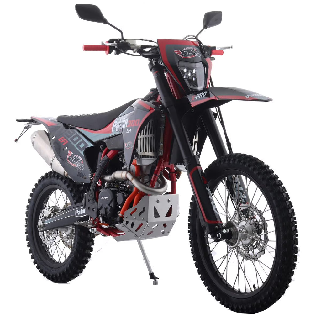 X-Pro Paladin 300 EFI Dirt Bike with 6-Speed Manual Transmission and Balance Shaft and Dual Overhead Camshaft (DOHC) with Four Valves Engine, Electric Start! Big 21"/18" Wheels!