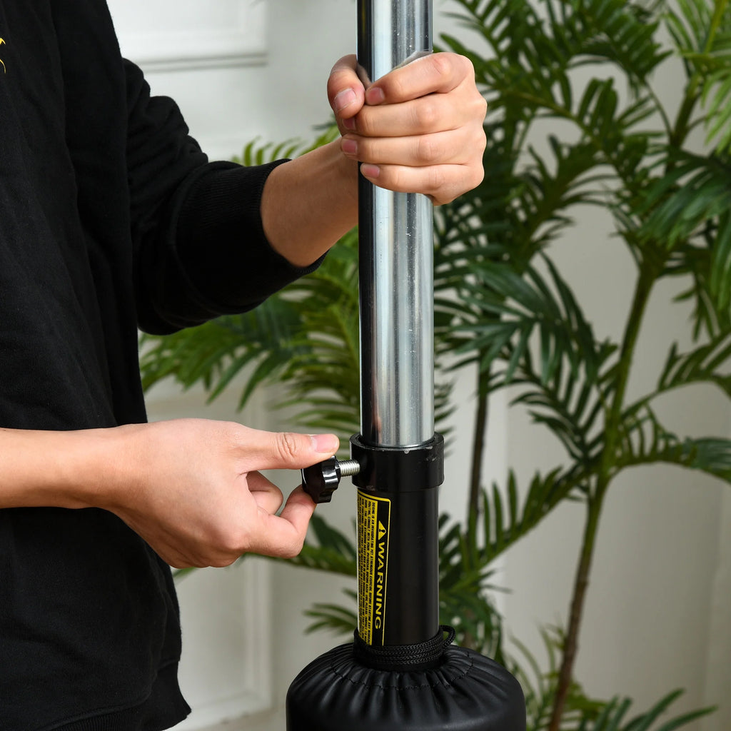 Soozier 4-in-1 Boxing Punching Bag Stand with 2 Speedballs, 360° Relax Bar, & PU-Wrapped Bag & Adjustable Height, Black