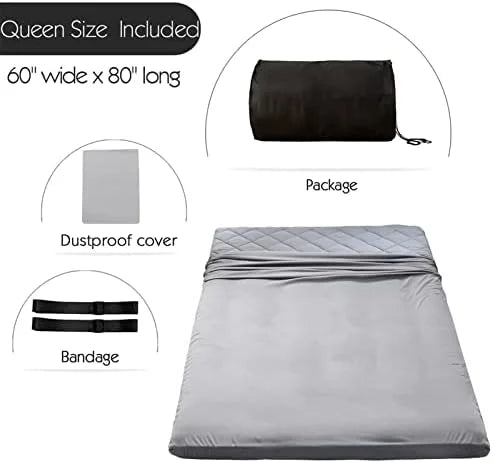 Japanese Floor Futon Mattress King Size, Floor Bed for Adults, Roll Up Folding Mattress, Diamond Patterned Japanese Futon Bed, Dark Grey