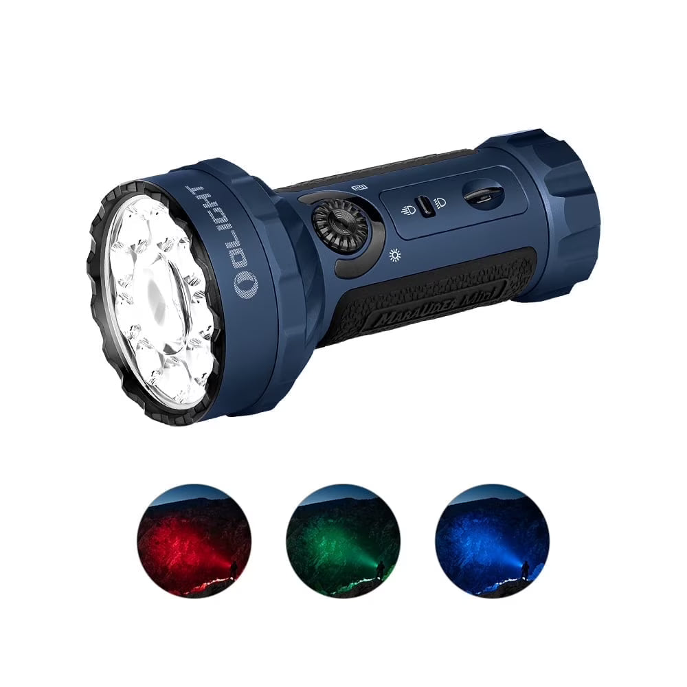 OLIGHT Marauder Mini 7,000 Lumens Bright Flashlight with 600 Meters Beam Distance, Powerful RGB Lights, Magnetic Rechargeable for Outdoors Work, Hunting, and Searching(Black)