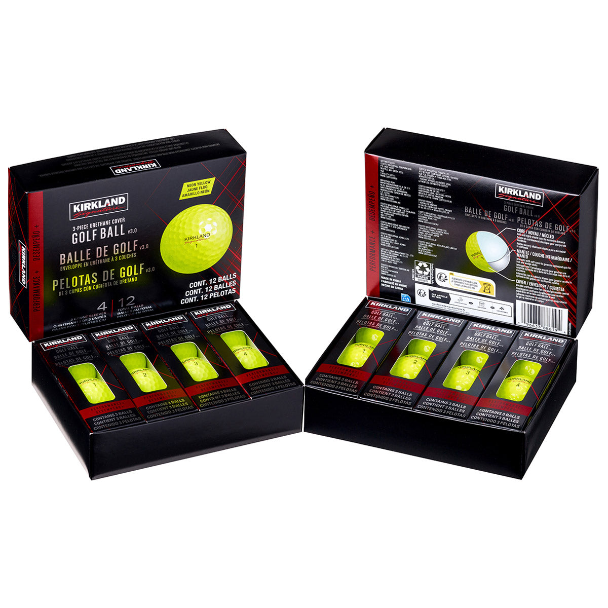 Kirkland Signature V3.0 Yellow Golf Ball, 2-dozen