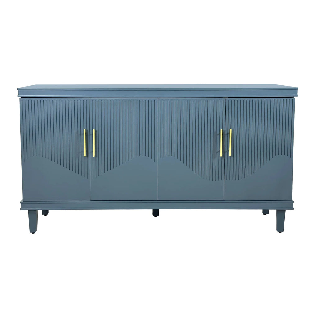 Large 4-Door Storage Cabinet with Adjustable Shelves, Modern Multi-Room Organizer for Living Room, Kitchen, Bedroom, Hallway - Blue