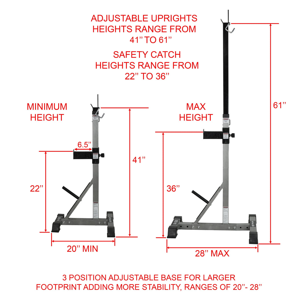 Valor Fitness BD-8 Heavy-Duty Independent Squat Stands