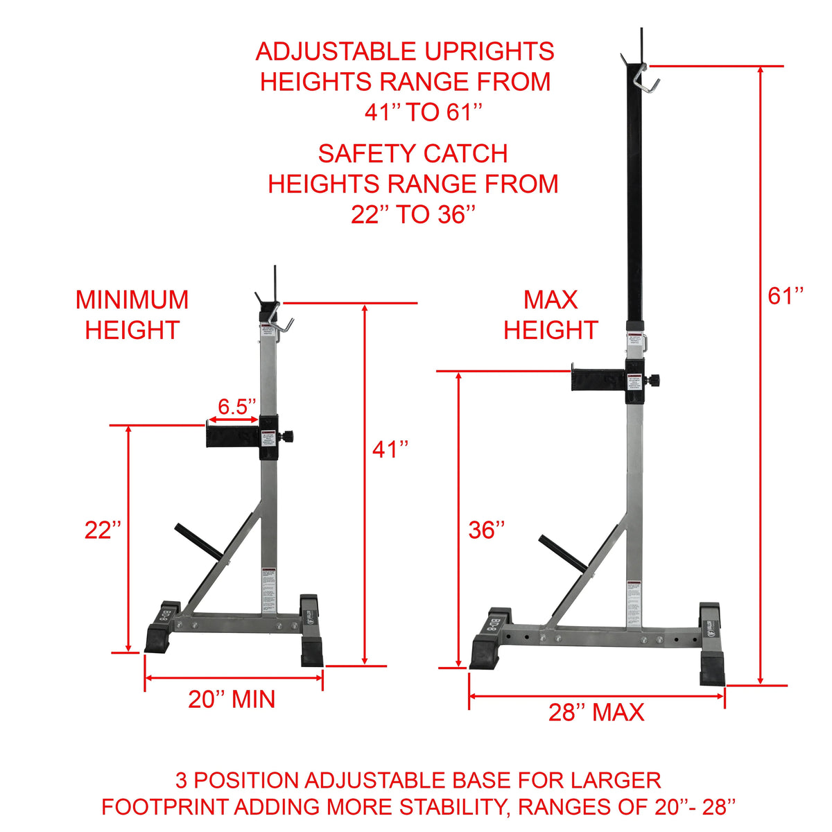 Valor Fitness BD-8 Heavy-Duty Independent Squat Stands