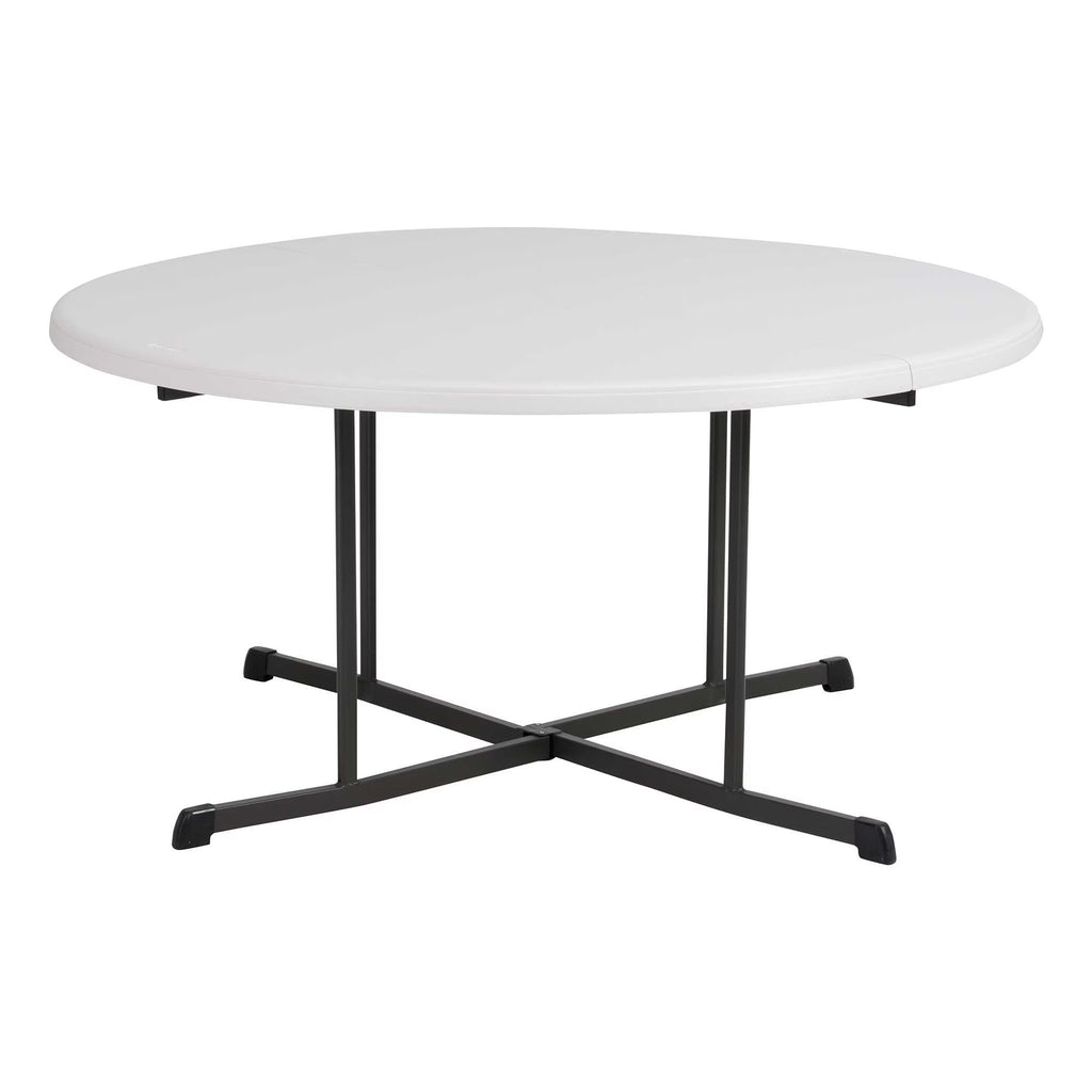 Lifetime Commercial Fold-in-Half 60 in Indoor/Outdoor Folding Round Table White Granite 1 Piece 1 Count