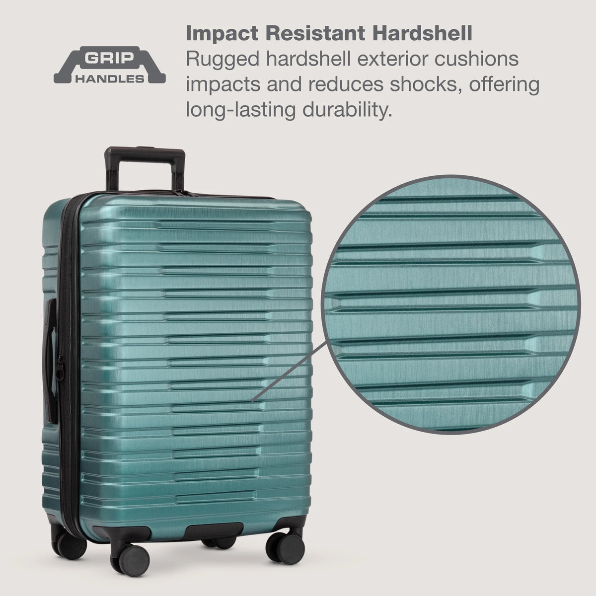 U.S. Traveler Boren Hardside Rugged Spinner Luggage, Lavender, 30" Checked Large