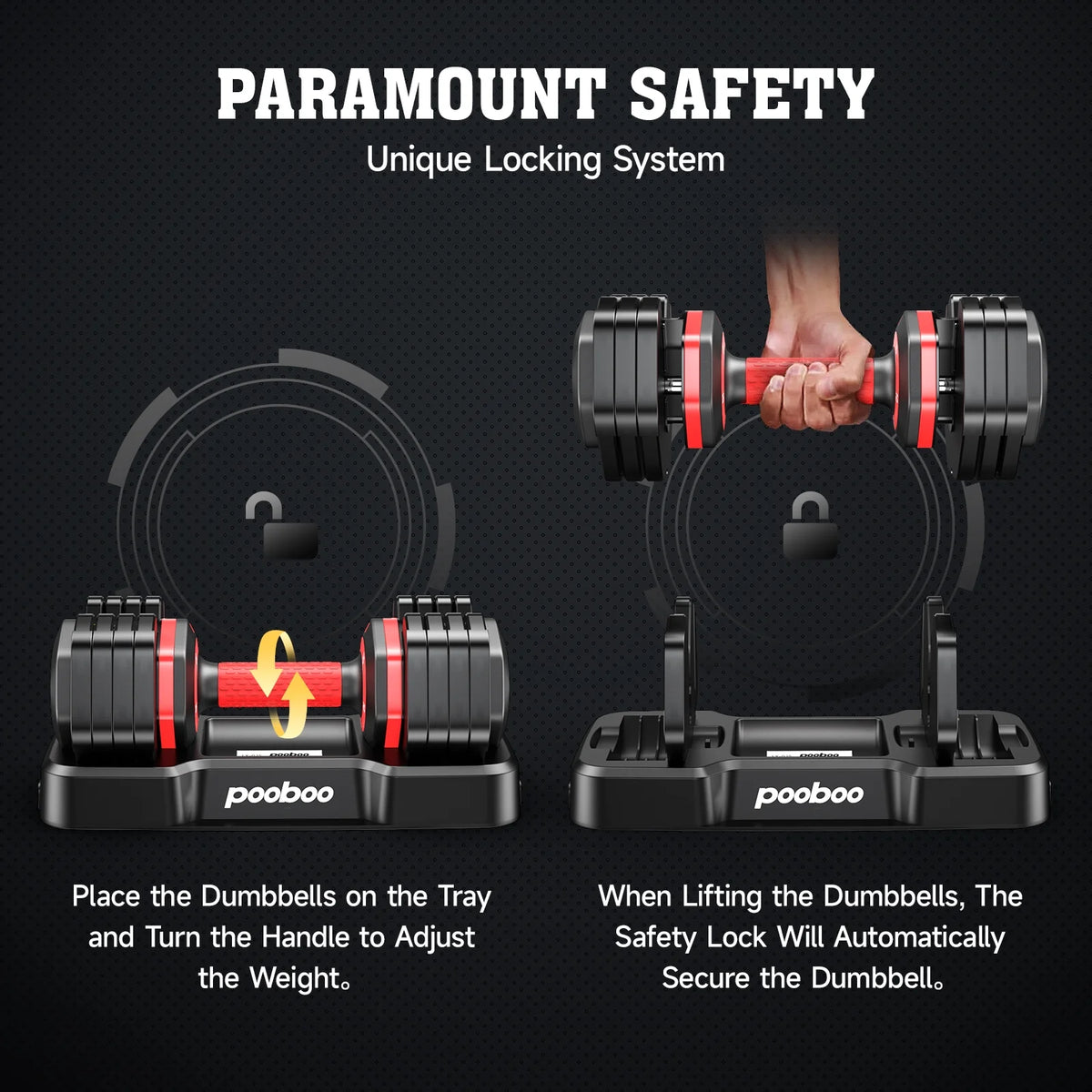 (1 Pair) LNOW 50lbs Quick Select Adjustable Dumbbells for Home Gym 5 in 1 Free Weights 5/10/15/20/25lb/50lb Dumbbell with Anti-Slip Handle, Suitable for Home Gym Exercise Equipment
