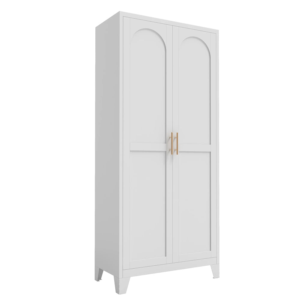 Homy Casa Garage Storage Cabinet with 2 Doors, Adjustable Shelves, Heavy Duty Organizer, White