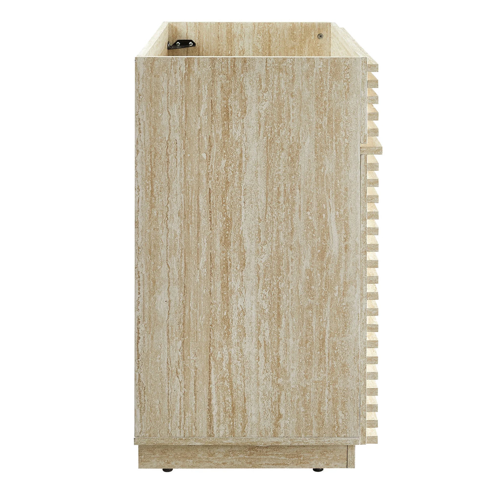 Modway Render 36" Faux Travertine Bathroom Vanity Cabinet (Sink Not Included) in Travertine