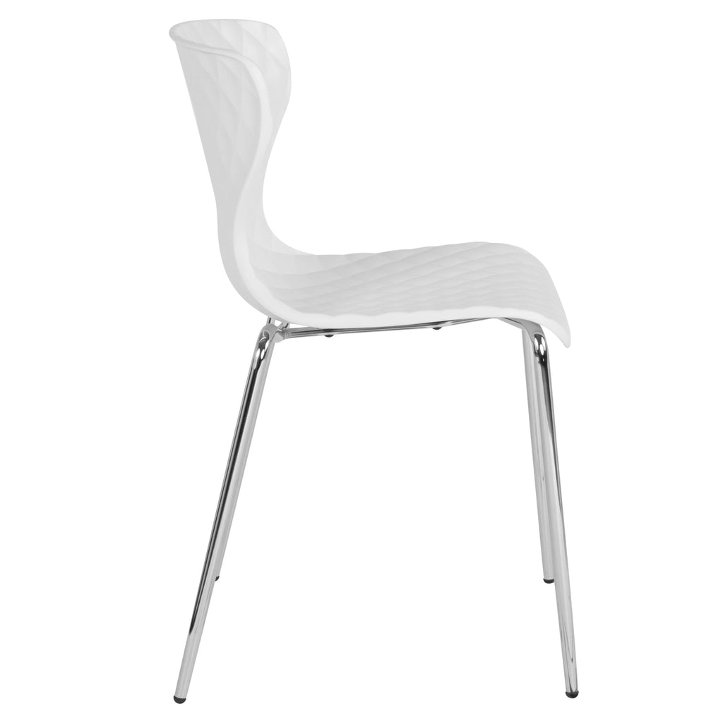 BizChair 4 Pack Contemporary Design Orange Plastic Stack Chair