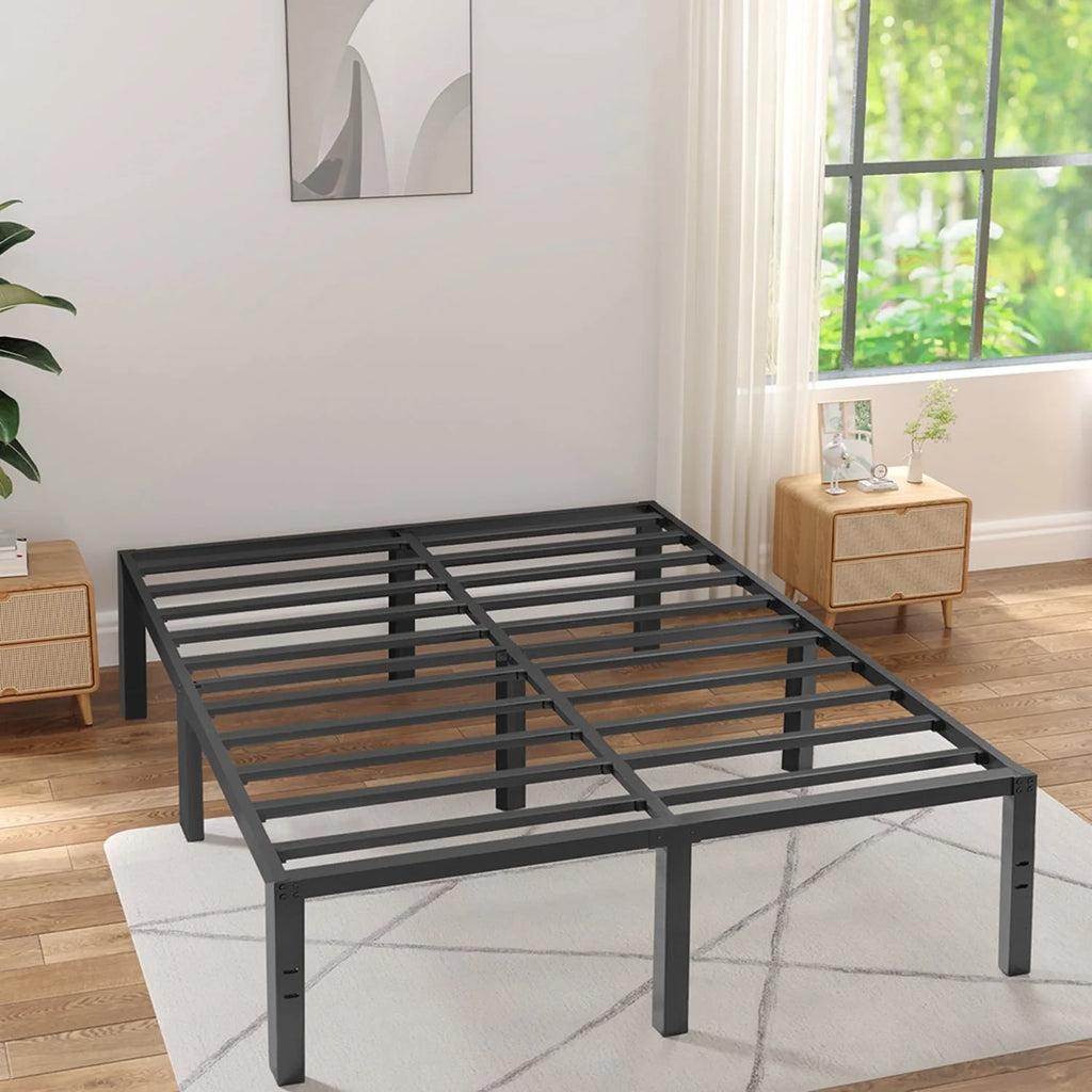 Tatago 16 inch Heavy Duty Full Bed Frame with Storage, 3500 lbs Max Weight Capacity Metal Platform, No Box Spring Needed