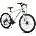 Hiland Mountain Bike, Multi-Spokes,Shimano 21 Speeds Drivetrain,Aluminum Frame 26 inch Wheels, Men's MTB Bicycle, White