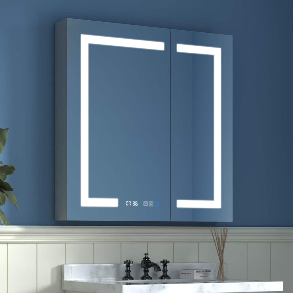ExBrite   LED Lighted Bathroom Medicine Cabinet with Mirror Recessed or Surface led Medicine Cabinet 48"x 32"