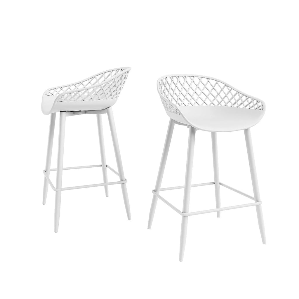Kurv Indoor and Outdoor Counter Stool - Aloe Green - Set of 2