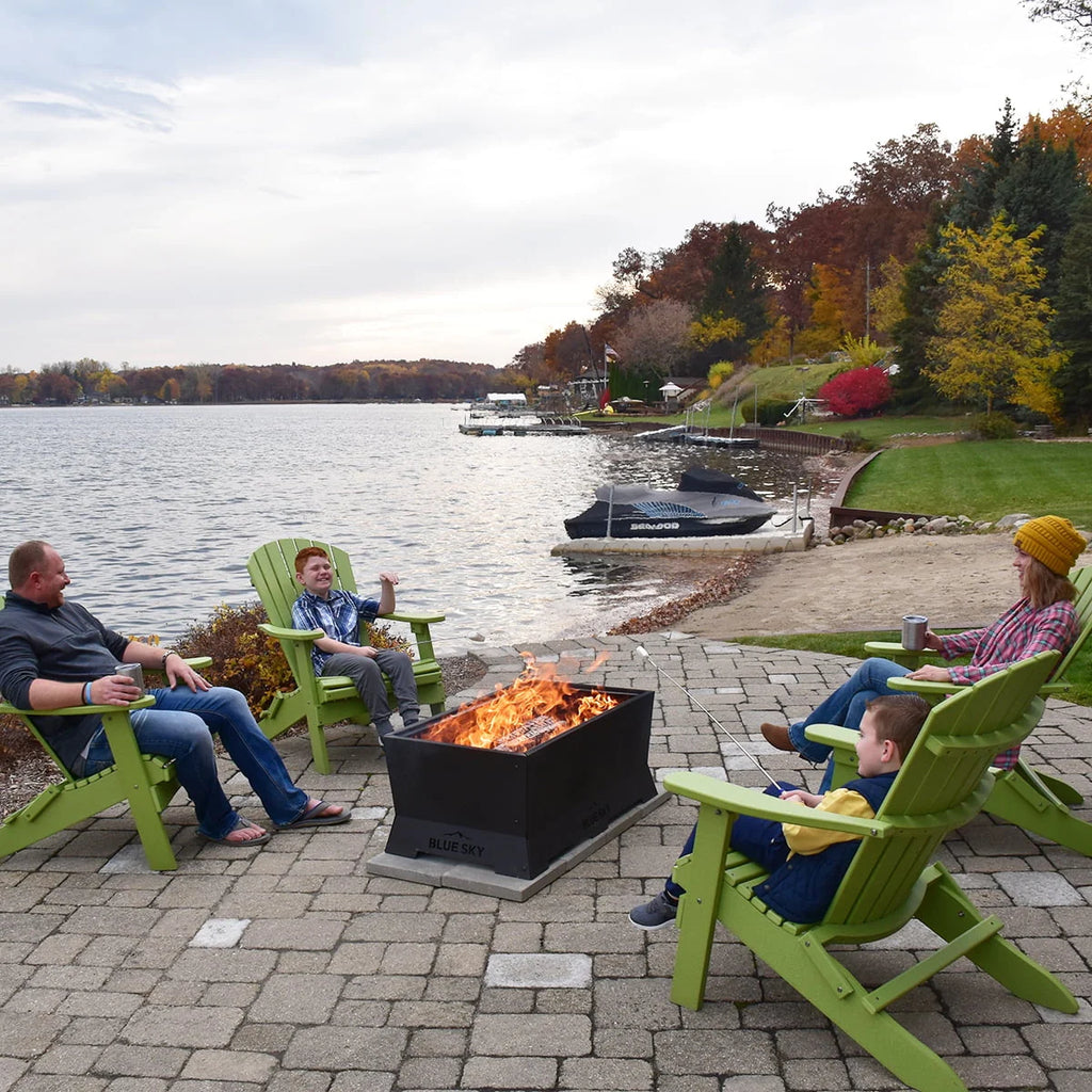 Blue Sky Outdoor Living Rectangle Steel Peak Smokeless Patio Fire Pit, Black