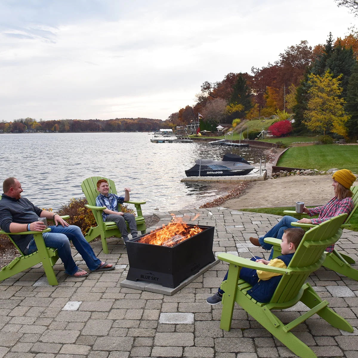 Blue Sky Outdoor Living Rectangle Steel Peak Smokeless Patio Fire Pit, Black
