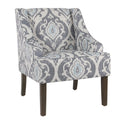 HomePop Classic Swoop Accent Chair - Blue and White Damask