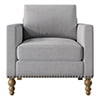 SYNGAR Accent Chair for Living Room, Bedroom Comfy Reading Armchair, Mid Century Modern Arm Chair Soft Linen Upholstered Cozy Side Single Sofa Chair Nailhead Trim Decor Relaxing Seating, Beige