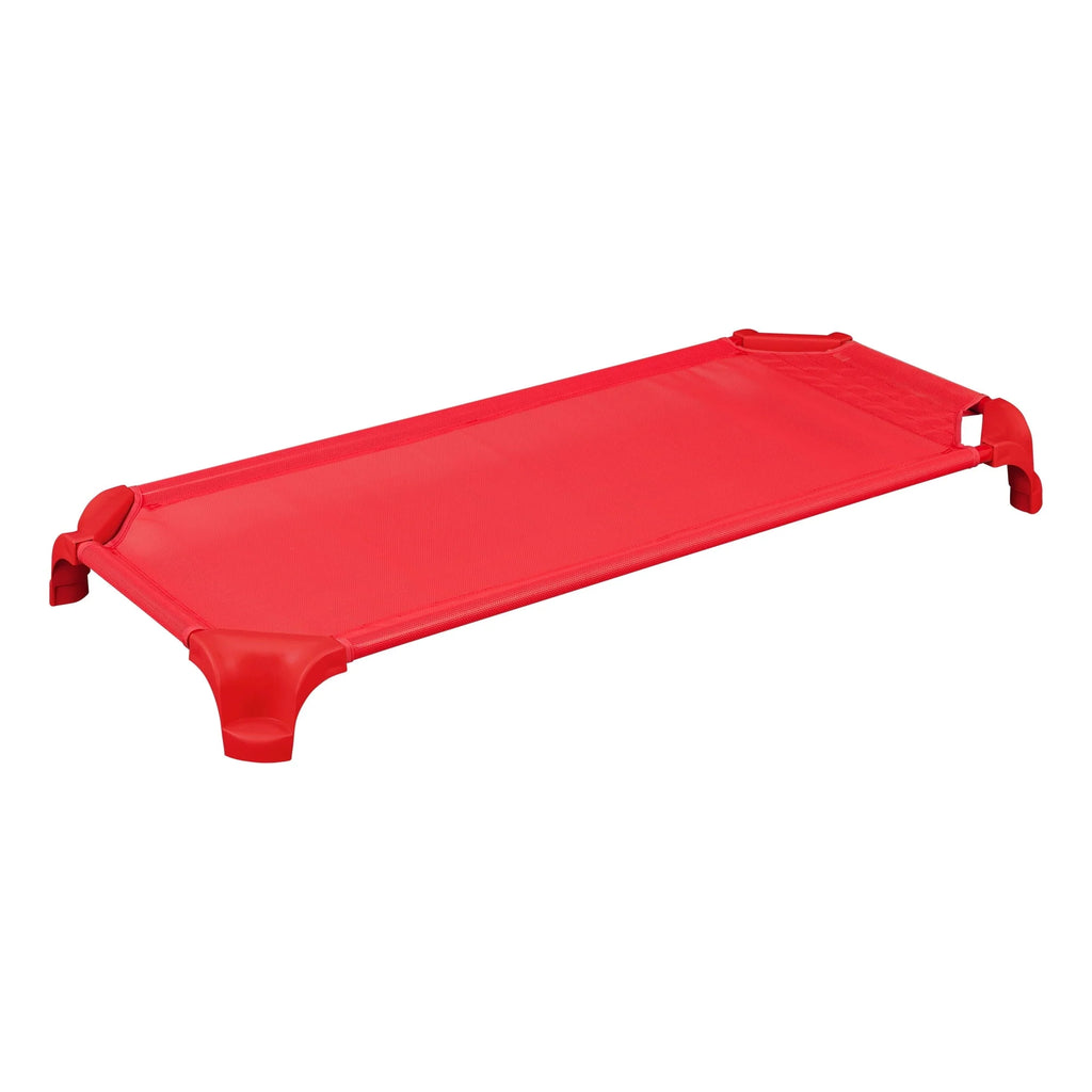 Sprogs SPG-16138-AS Deluxe Unassembled Stackable Daycare Cot Rest Mat with Easy Lift Corners, Standard 52" Length x 5" Height, Red,Green,Yellow, Blue (Pack of 4)