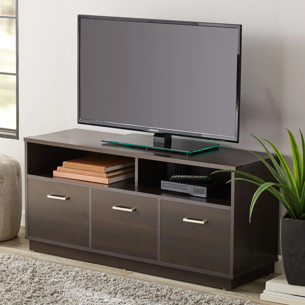 Mainstays 3-Door TV Stand Console for TVs up to 50", Blackwood Finish