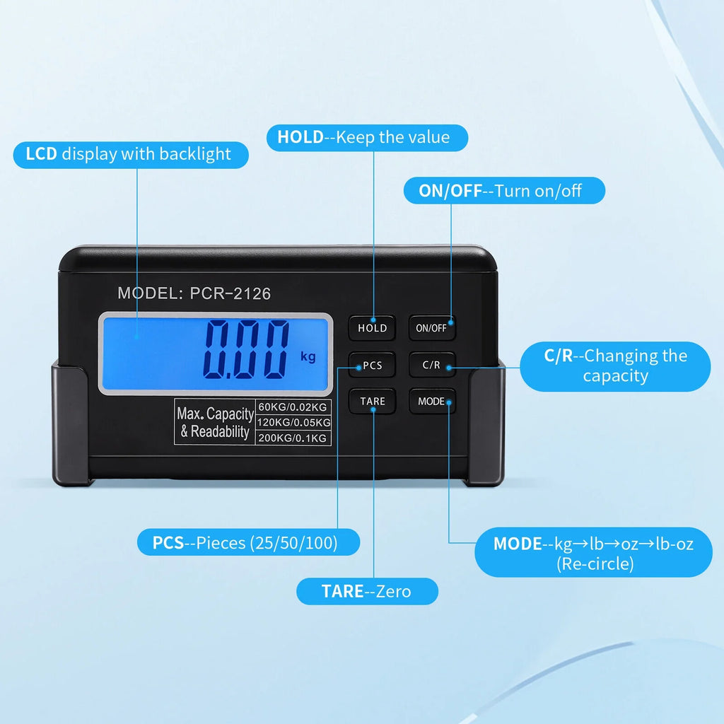 Digital Scale Floor Livestock Vet 440Lbs Stainless Steel Platform Shipping Scale