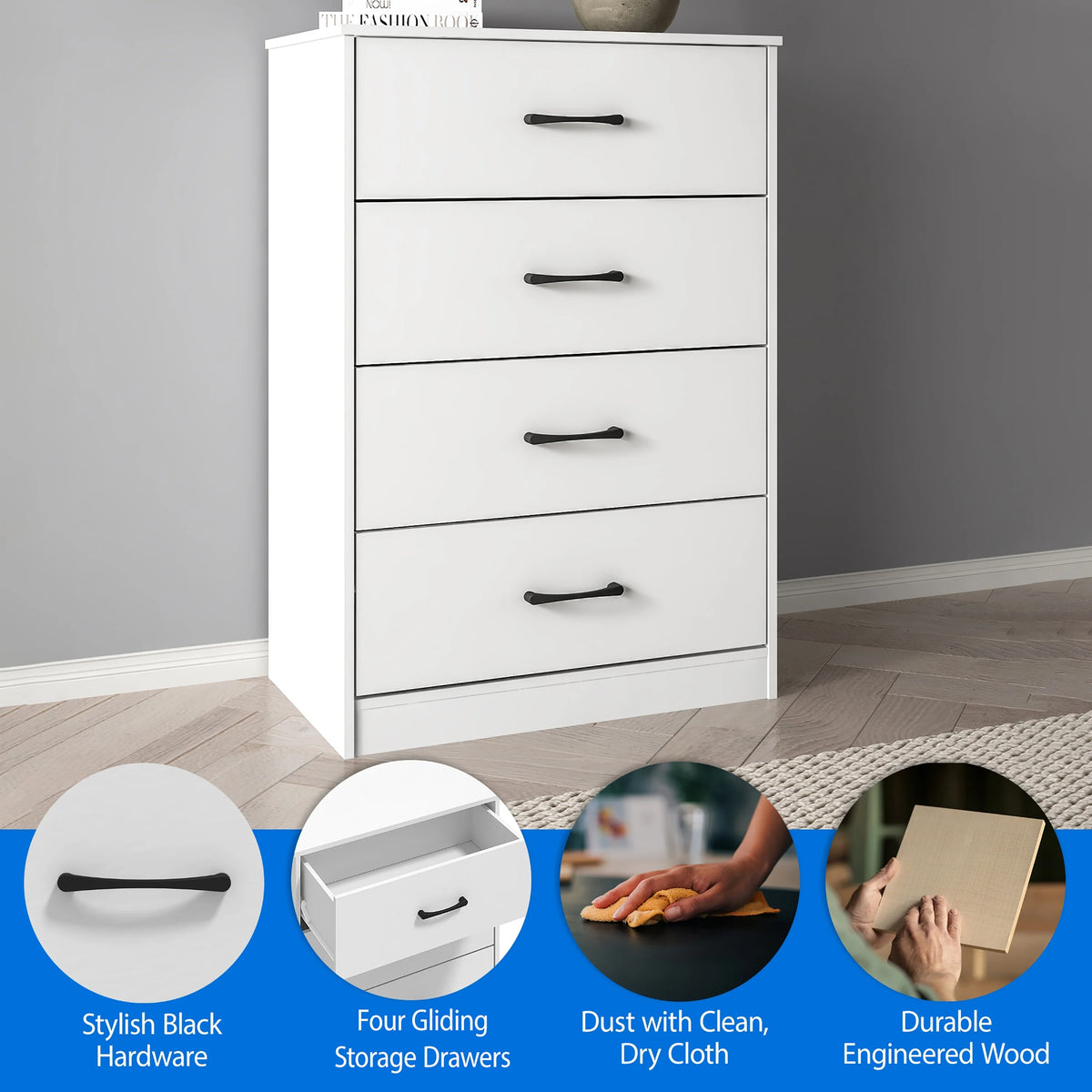 Mainstays Ardent 4 Drawer Dresser, Euro Oak