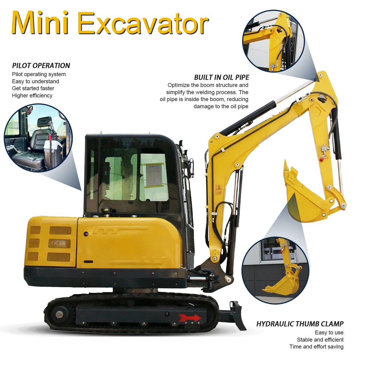 DigMaster 3.5Ton Mini Excavator With an EPA-Certified Kubota 4-Cylinder Water-Cooled Diesel Engine for Farming Trenching and Landscaping
