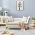 Lemacte Beige Modern Velvet Loveseat Sofa 2 Seater Sofa Upholstered Sofa Couch for Living Room, Bedroom, Studio,Home Office, Hotel