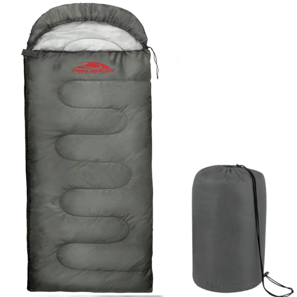 10 Pack Bulk Wholesale of Cold Weather Hooded Sleeping Bags for Adults, Kids, Homeless, Camping, Indoors, Outdoors - 10 Count Hooded Sleeping Bags in Black 71"L x 30"W